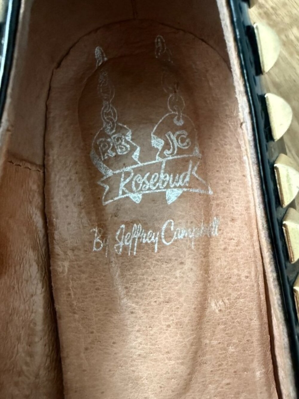 Rosebud by JEFFERY CAMPBELL Black Patent Studded Tassel Loafers Punk Flat 37 - Picture 4 of 11